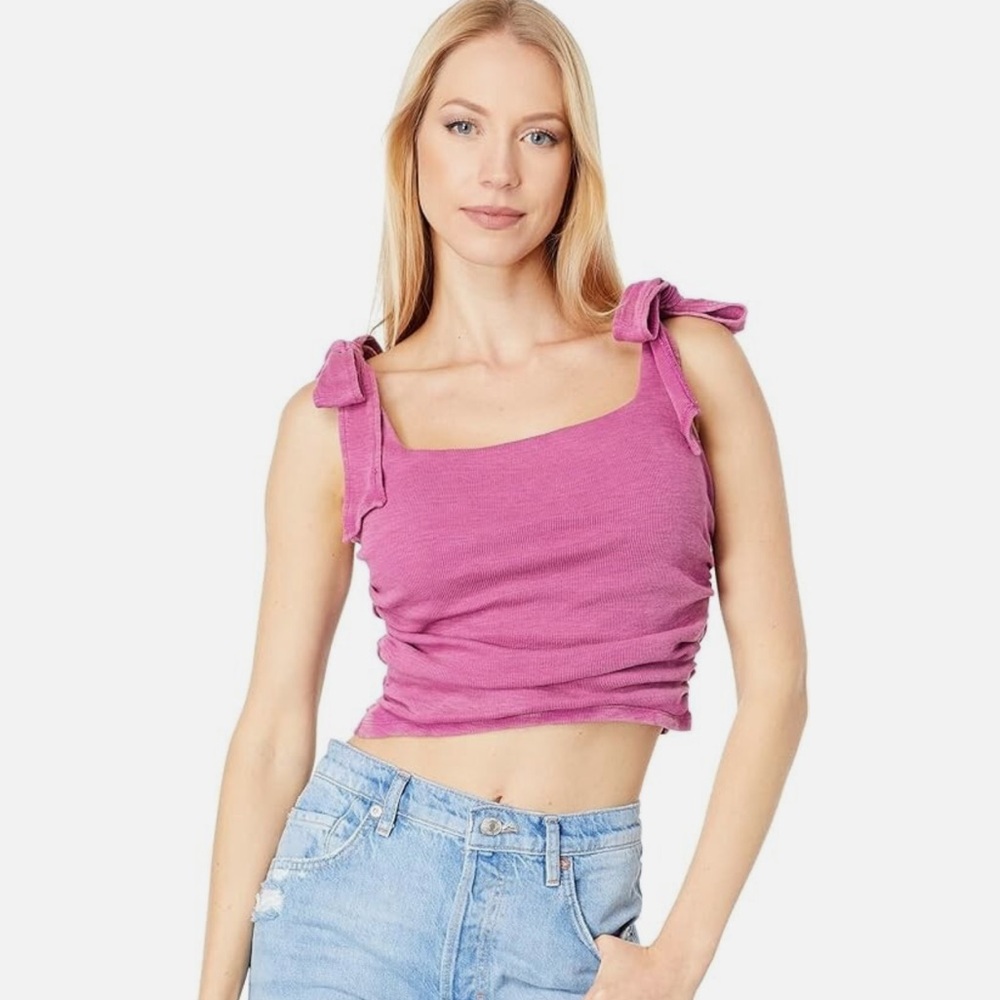 Free People - Boulevard Rouched Cropped Tank Dragonfruit